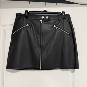 Wild Fable Black Faux Leather Mini Skirt